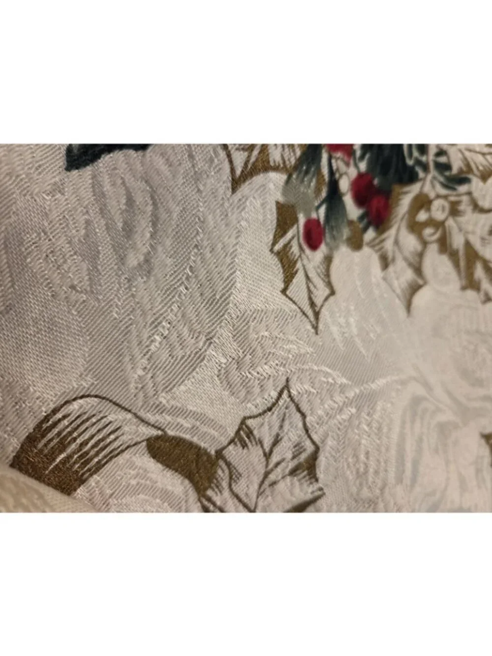 Poinsettia Rectangular Tablecloth & Runner Holiday Damask Spots